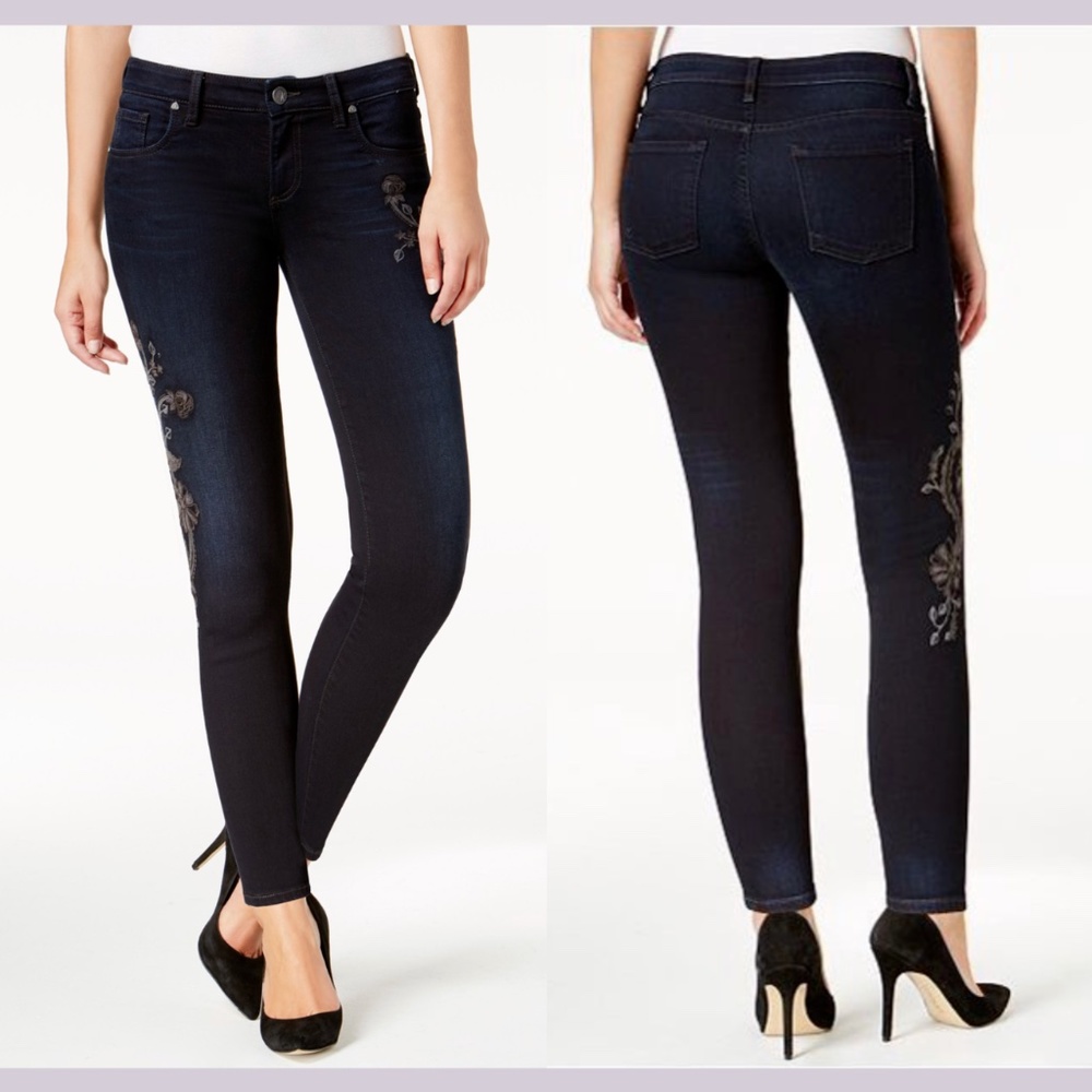 NEW Kut from the Kloth [ 16‎ ] Connie Embroidered Ankle Skinny Jeans Blue